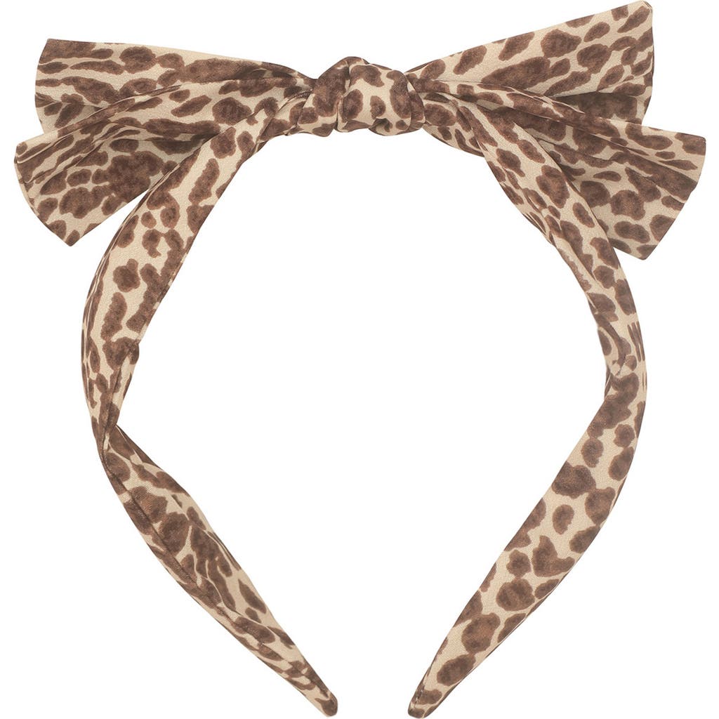 Mimi & Lula Kids' Alice Leopard Edie Bow Headband In Multi