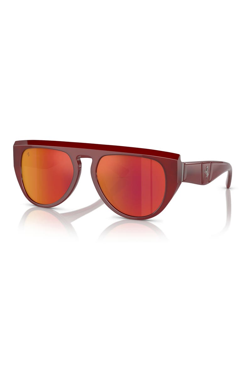 56mm Pilot Sunglasses, Alternate, color, RED / RED