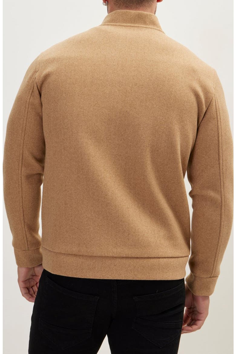 RELAXED UNLINED VARSITY ZIPPER, Alternate, color, CAMEL