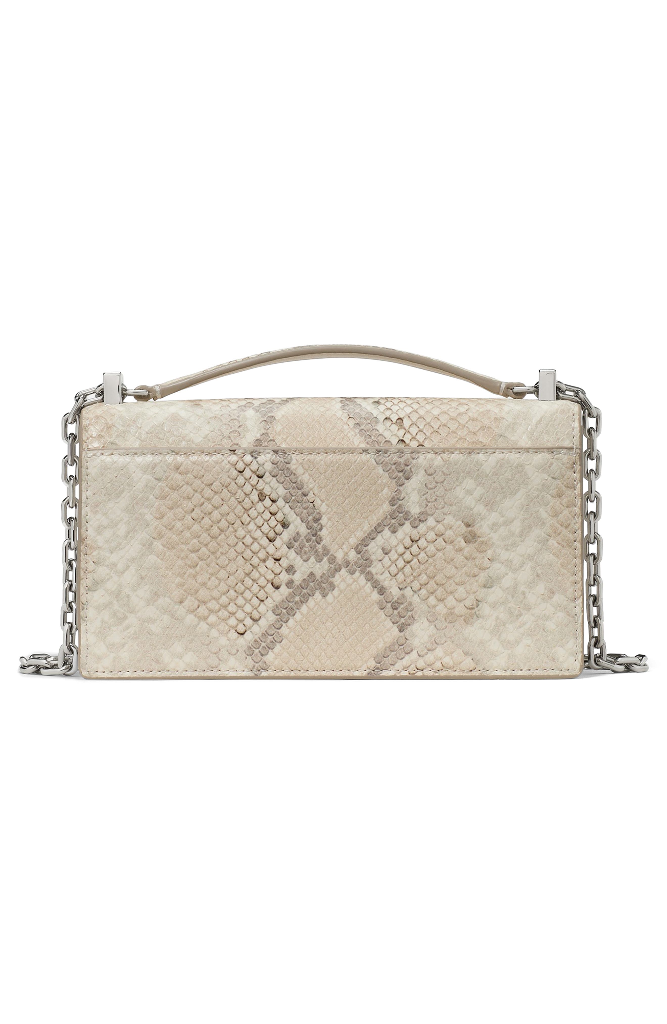 Kate Spade New York deco snakeskin embossed convertible leather crossbody bag, Alternate, color, 