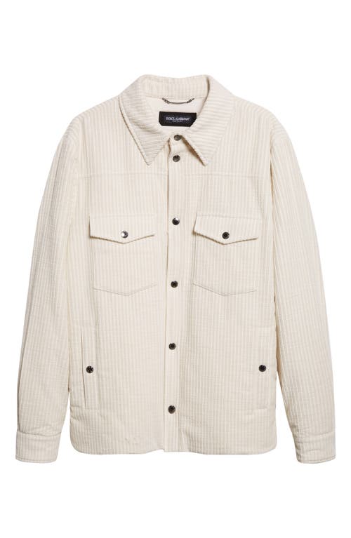 Dolce & Gabbana Dolce&gabbana Cotton Corduroy Shirt Jacket In White
