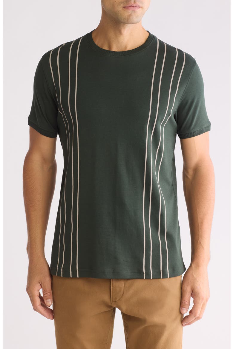 Vertical Stripes Cotton T-Shirt, Main, color, GREEN