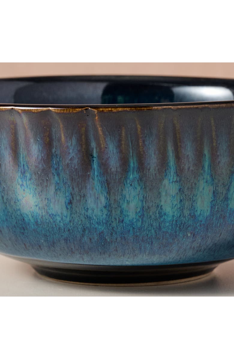 Ten Thousand Villages Canh Drip Glaze Bowl - Large, Alternate, color, Blue Green