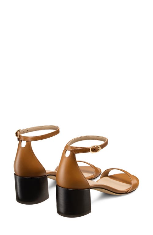 Stuart Weitzman Nudist Block Heel Sandal In Brown