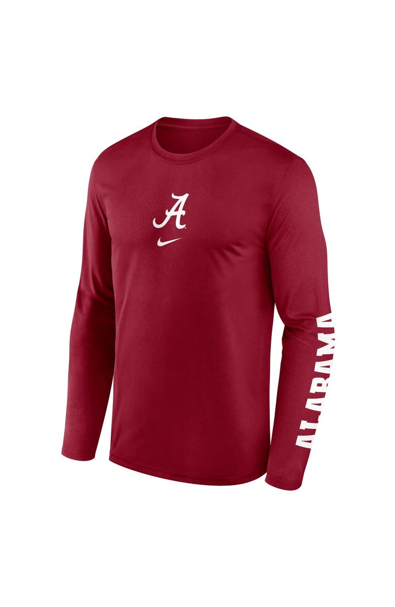 Nike Men's Nike Crimson Alabama Crimson Tide Primetime Center Lockup Two-Hit Legend Long Sleeve T-Shirt, Alternate, color, Crimson