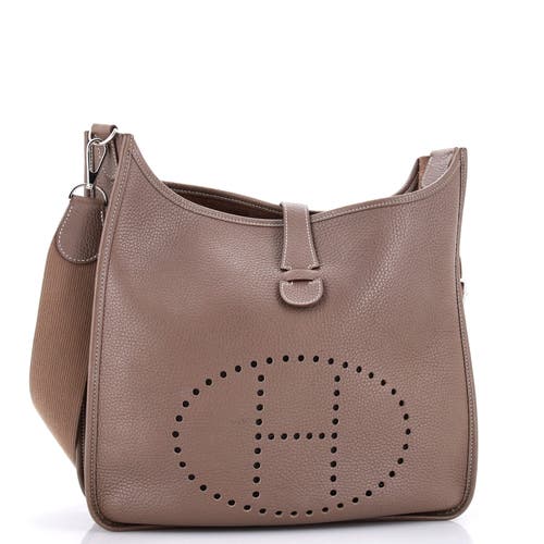 Pre-owned Hermes Hermes Evelyne Bag Gen Iii Clemence Gm In Brown