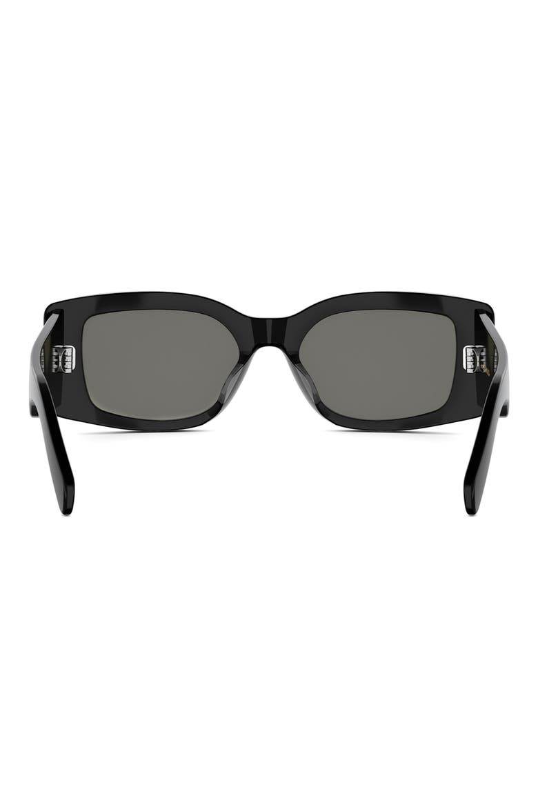 Maxi Triomphe 53mm Rectangular Sunglasses, Alternate, color, SHINY BLACK / SMOKE/ GOLD