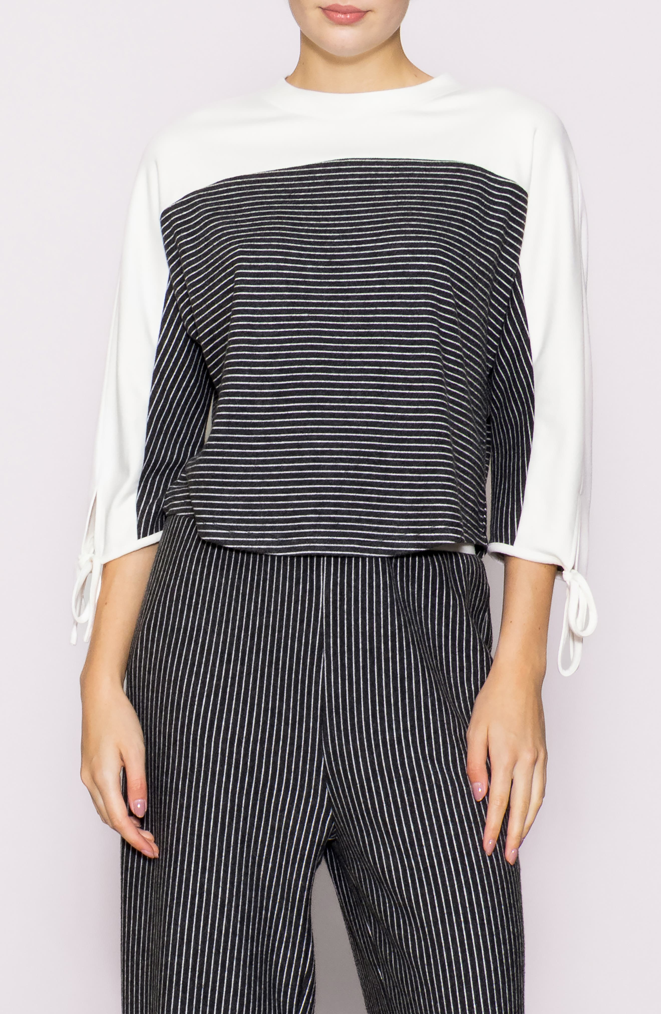 MELLODAY Stripe Knit Top