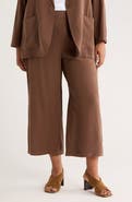 MAX STUDIO Brushed Twill Crop Wide Leg Pants