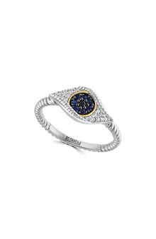 EFFY Sterling Silver & 18K Gold Diamond & Sapphire Evil Eye Ring - 0.11ct.