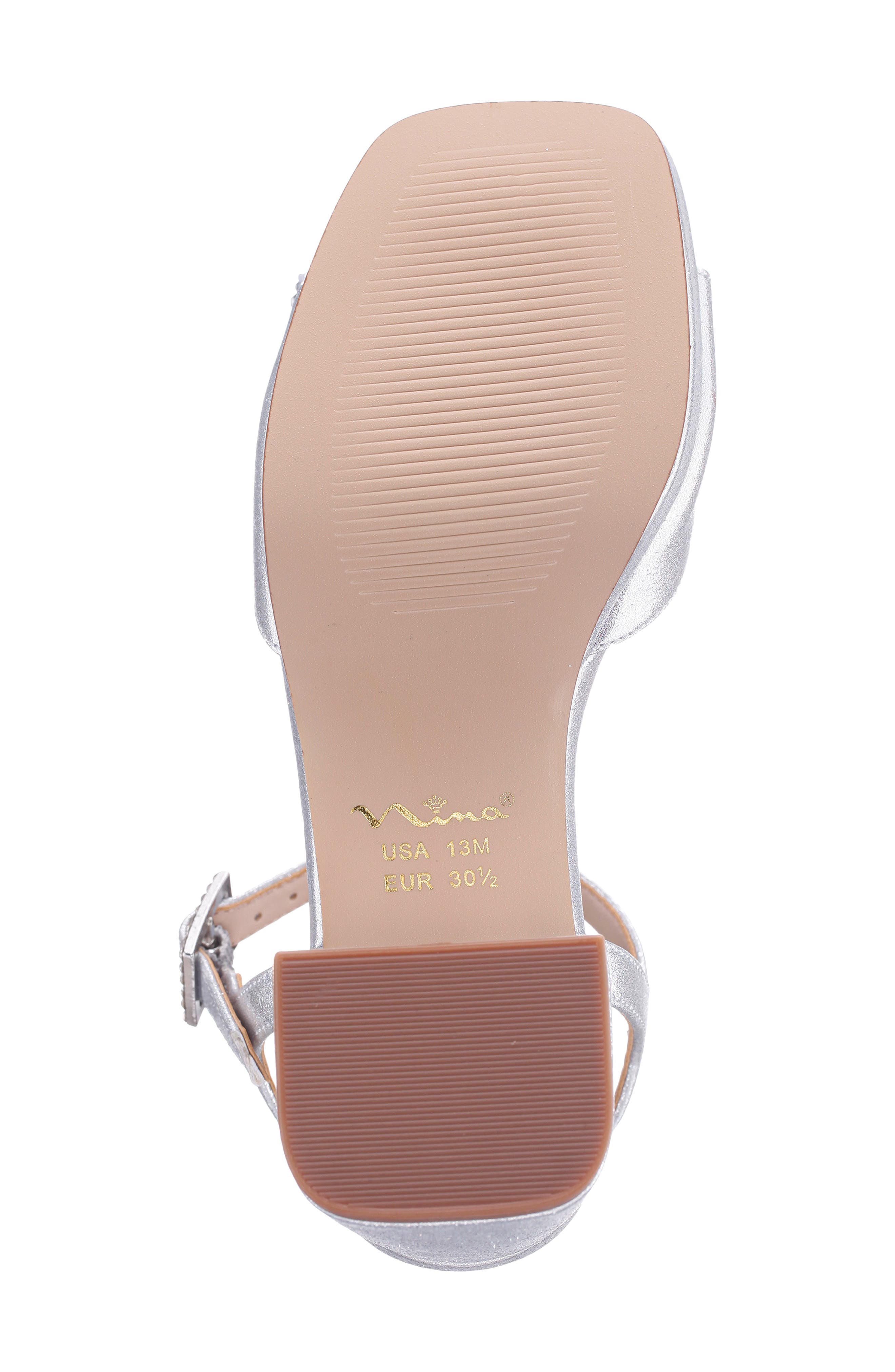 Kids' Aiza Ankle Strap Platform Sandal, Alternate, color, SILVER SHIMMER