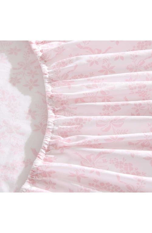 Laura Ashley Antoinette Floral 200 Thread Count Cotton Percale Sheet Set In Pink