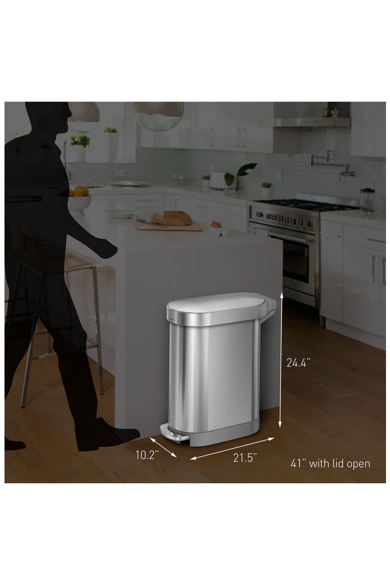 45L slim step can, Alternate, color, WHITE