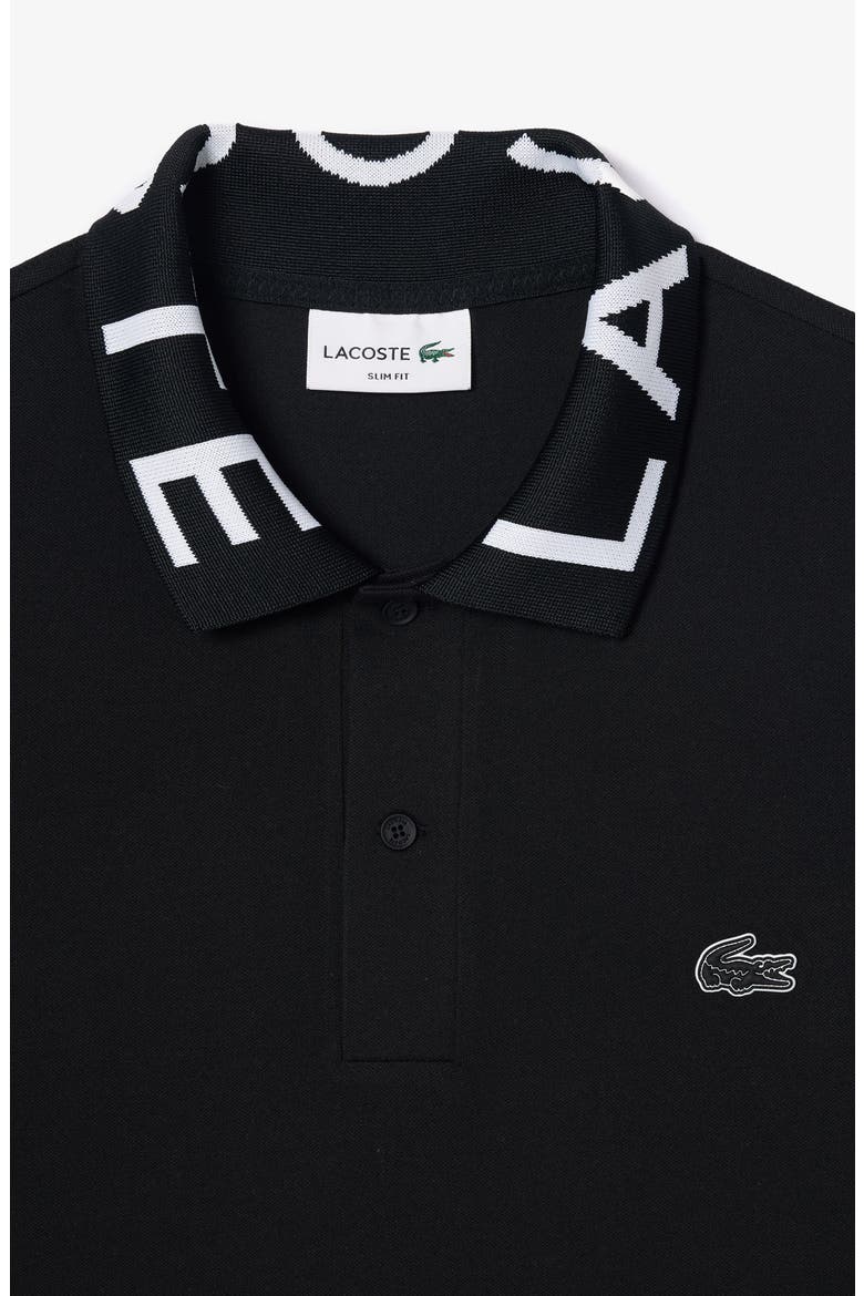 Semi Fancy Slim Fit Piqué Knit Polo, Alternate, color, 031 BLACK