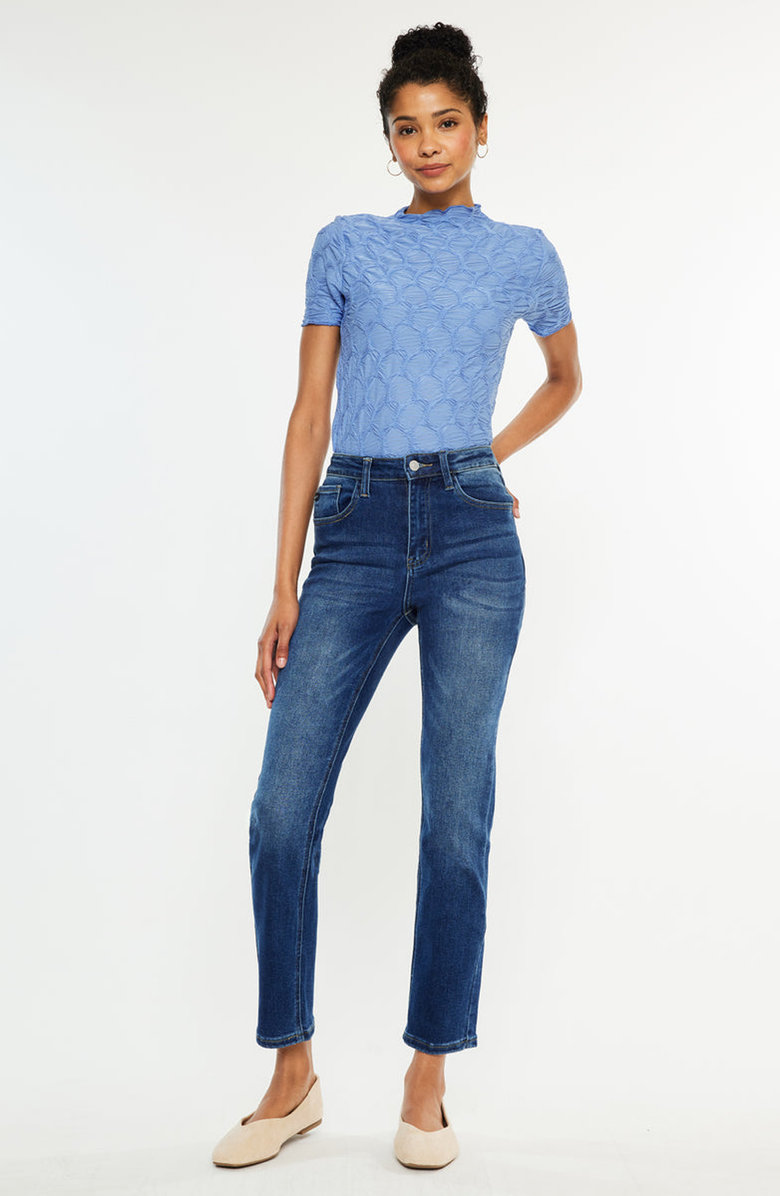 KanCan Adaline High Rise Slim Straight Jeans, Alternate, color, Dark Wash