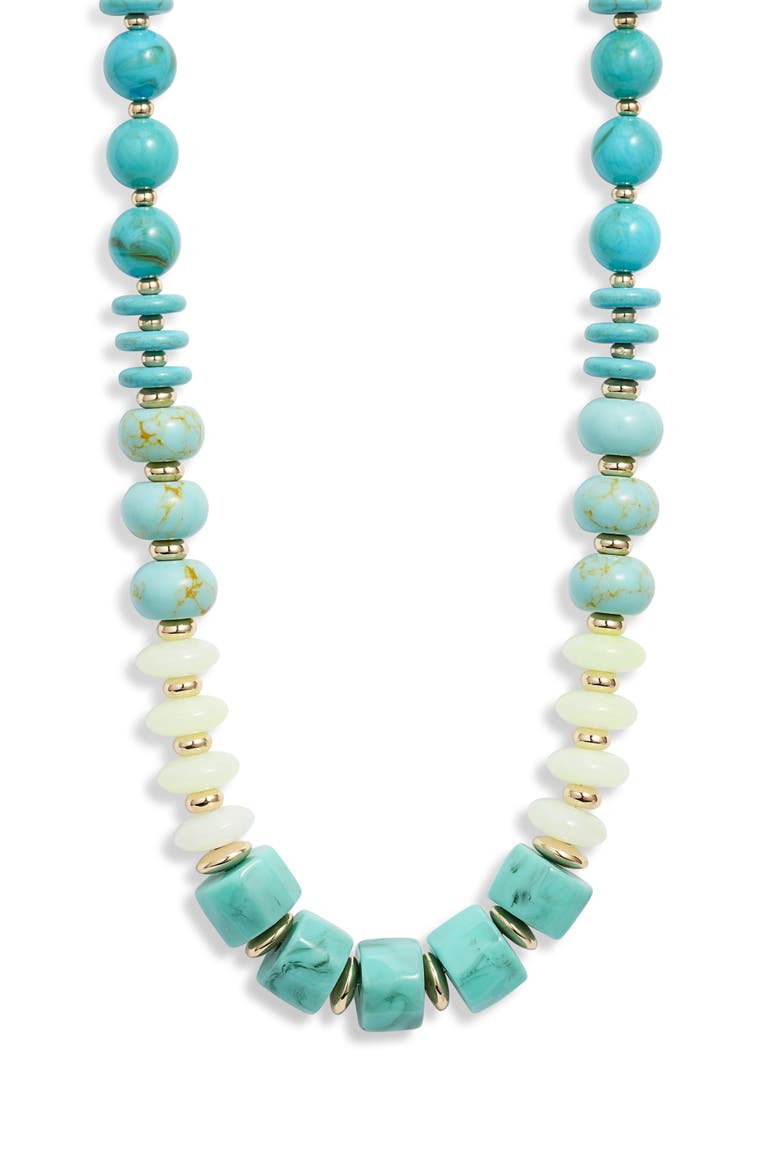 Mixed Beaded Necklace, Main, color, TURQUOISE MULTI- GOLD