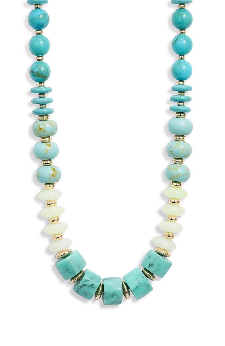 Nordstrom Mixed Beaded Necklace, Main, color, Turquoise Multi- Gold