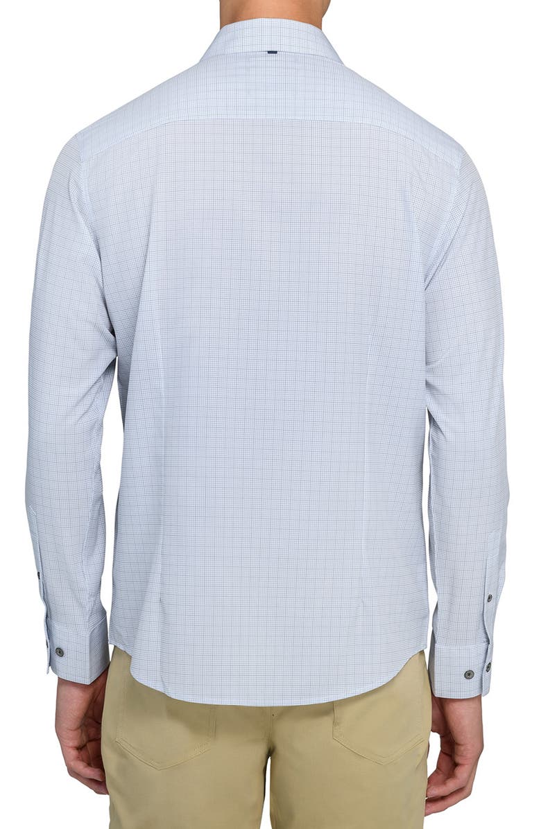 W.R.K Slim Fit Light Green Grid Check Performance Button-Up Shirt, Alternate, color, Green