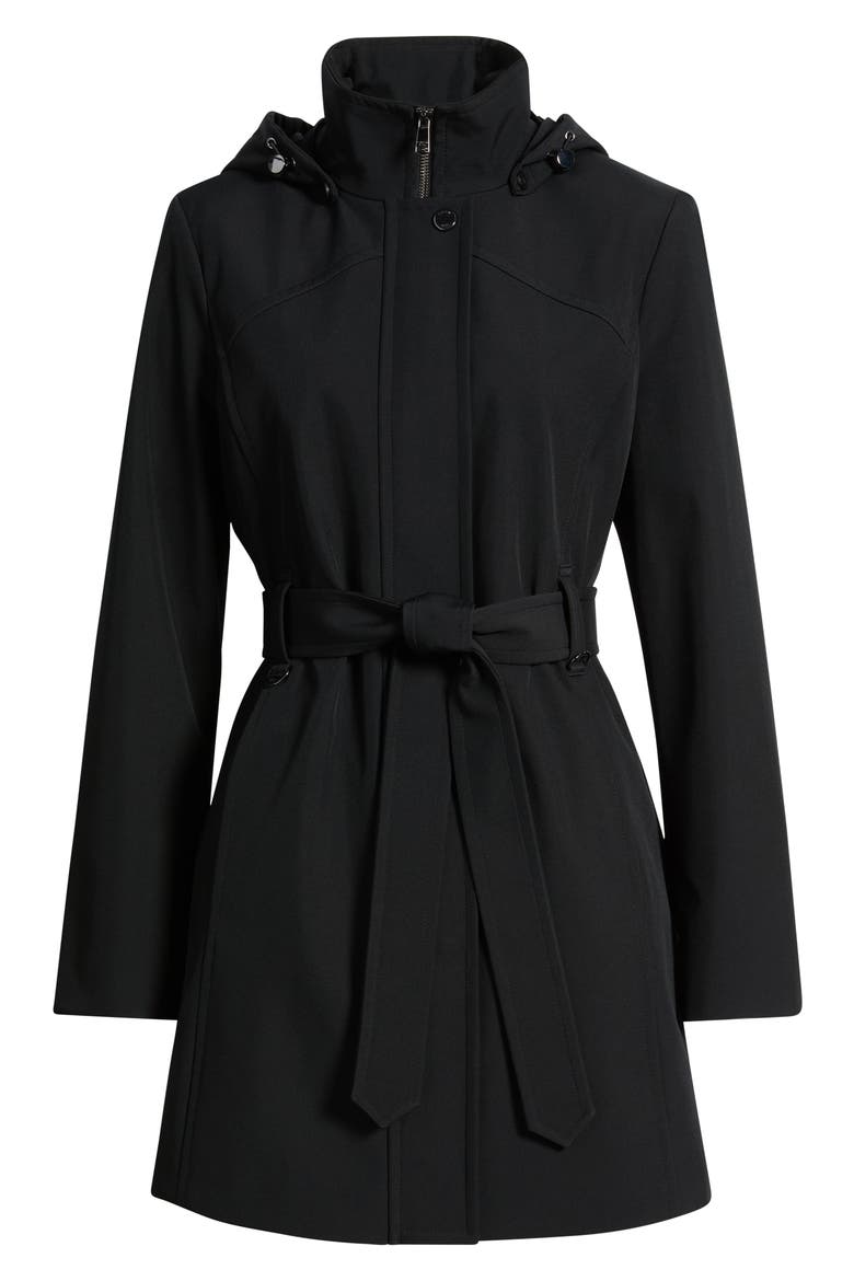 Belted Stadium Trench Coat, Alternate, color, BLACK