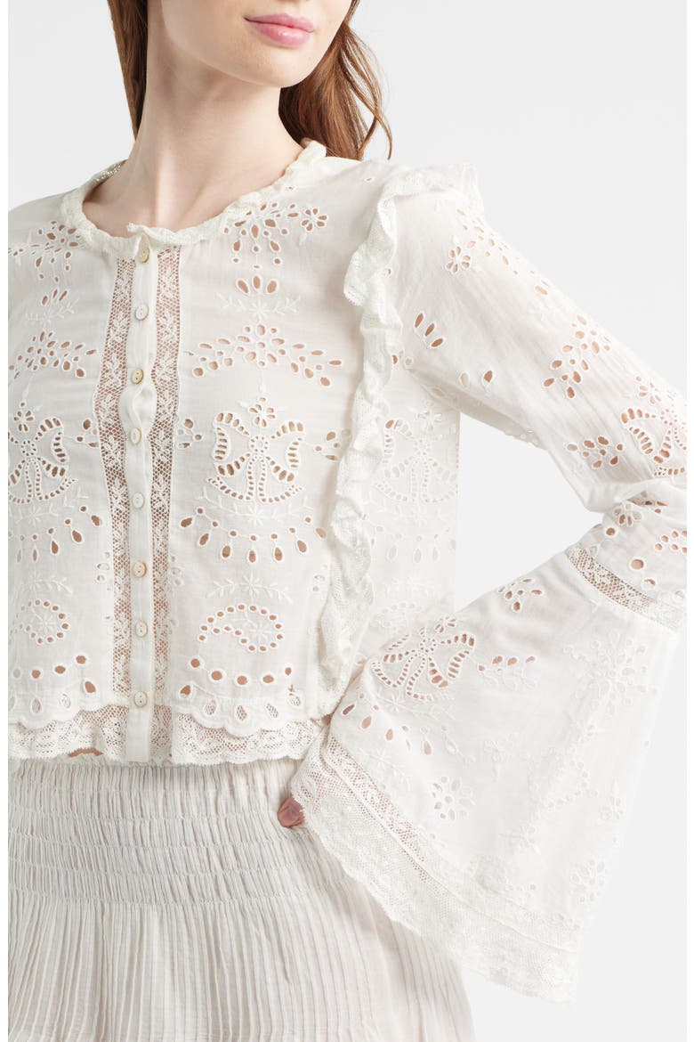 Hawthorn Cotton Broderie Anglaise Top, Alternate, color, WHITE