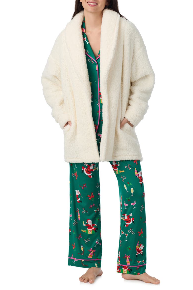 High Pile Fleece Robe, Alternate, color, CREAM