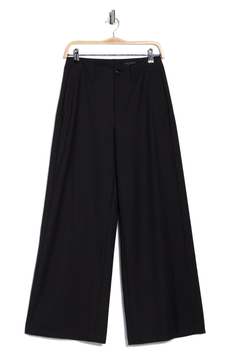 rag & bone Evie High Waist Wide Leg Pants, Alternate, color, Black