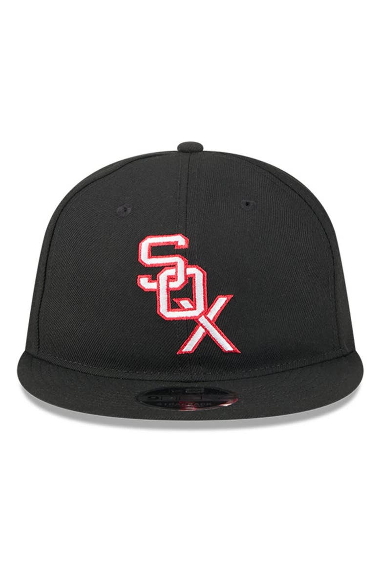 New Era Men's New Era Black Chicago White Sox Baseball Hall of Fame Retro Crown 9FIFTY Adjustable Hat, Alternate, color, Black