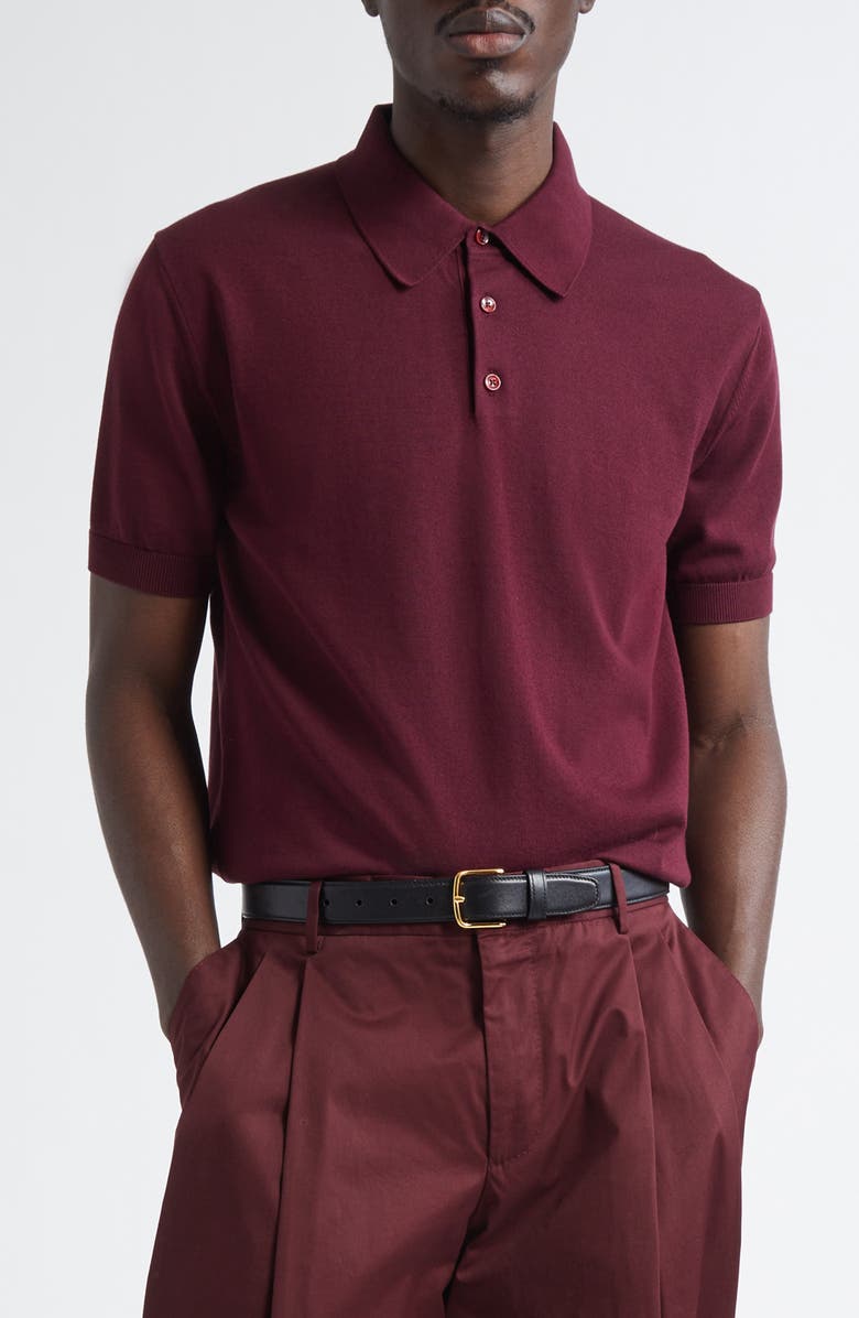 Dolce&Gabbana Cotton Polo Sweater, Main, color, M5039 Brown-Dark Violet