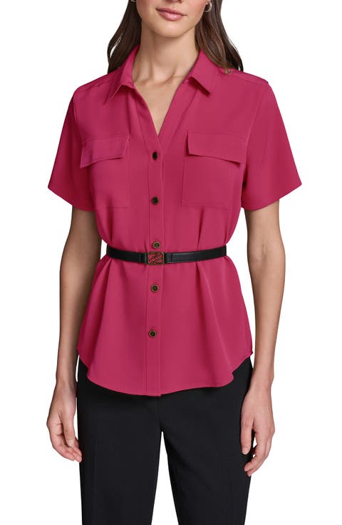 Belted Button-Up Shirt