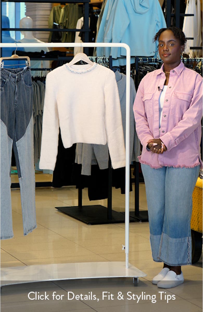 Strass Rhinestone Embellished Crewneck Sweater, sales video thumbnail