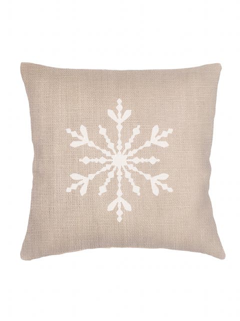 Winter Snowflake Linen Pillow Cover Only