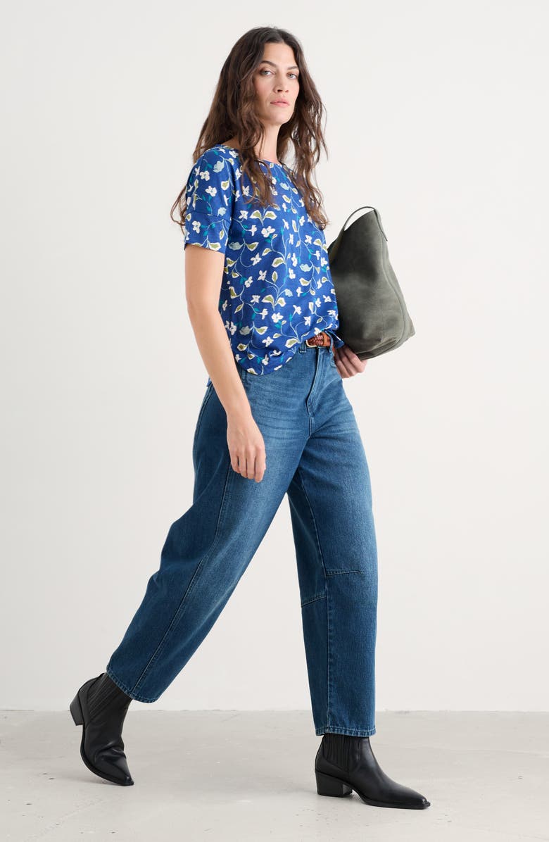 Seasalt Cornwall Bryher View Organic Cotton T-Shirt, Alternate, color, Chalk Flower Sea Skipper