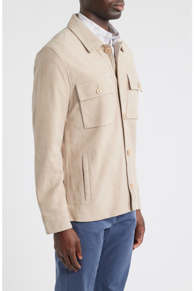Suede Shirt Jacket, Alternate, color, WILLOW