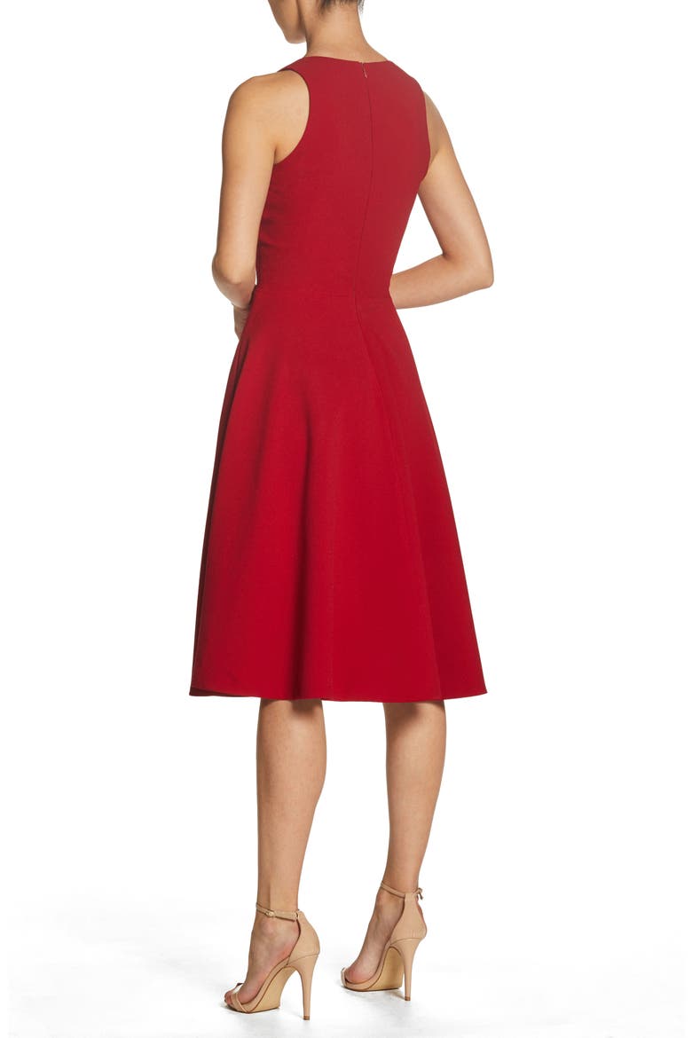 Catalina Fit & Flare Cocktail Dress, Alternate, color, GARNET