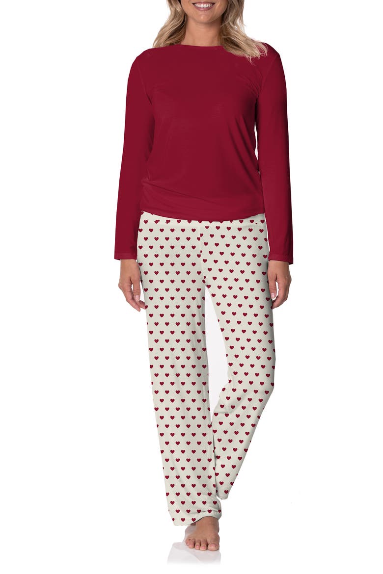 Loosey Goosey Pajamas, Main, color, NATURAL HEARTS