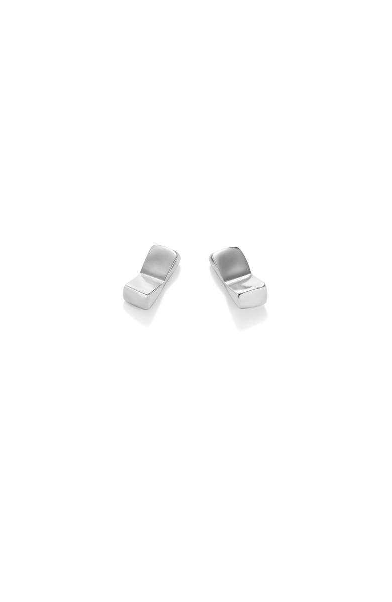 UNODE50 Rectangular Plate Earrings, Alternate, color, Silver