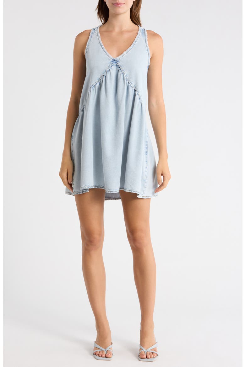 Denim Babydoll Dress, Main, color, ATLANTIC