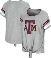 COLOSSEUM Women's Colosseum Heathered Gray Texas A&M Aggies Boo You Knotted Raglan T-Shirt