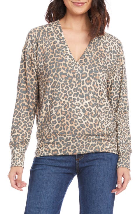 Animal Print V-Neck Top