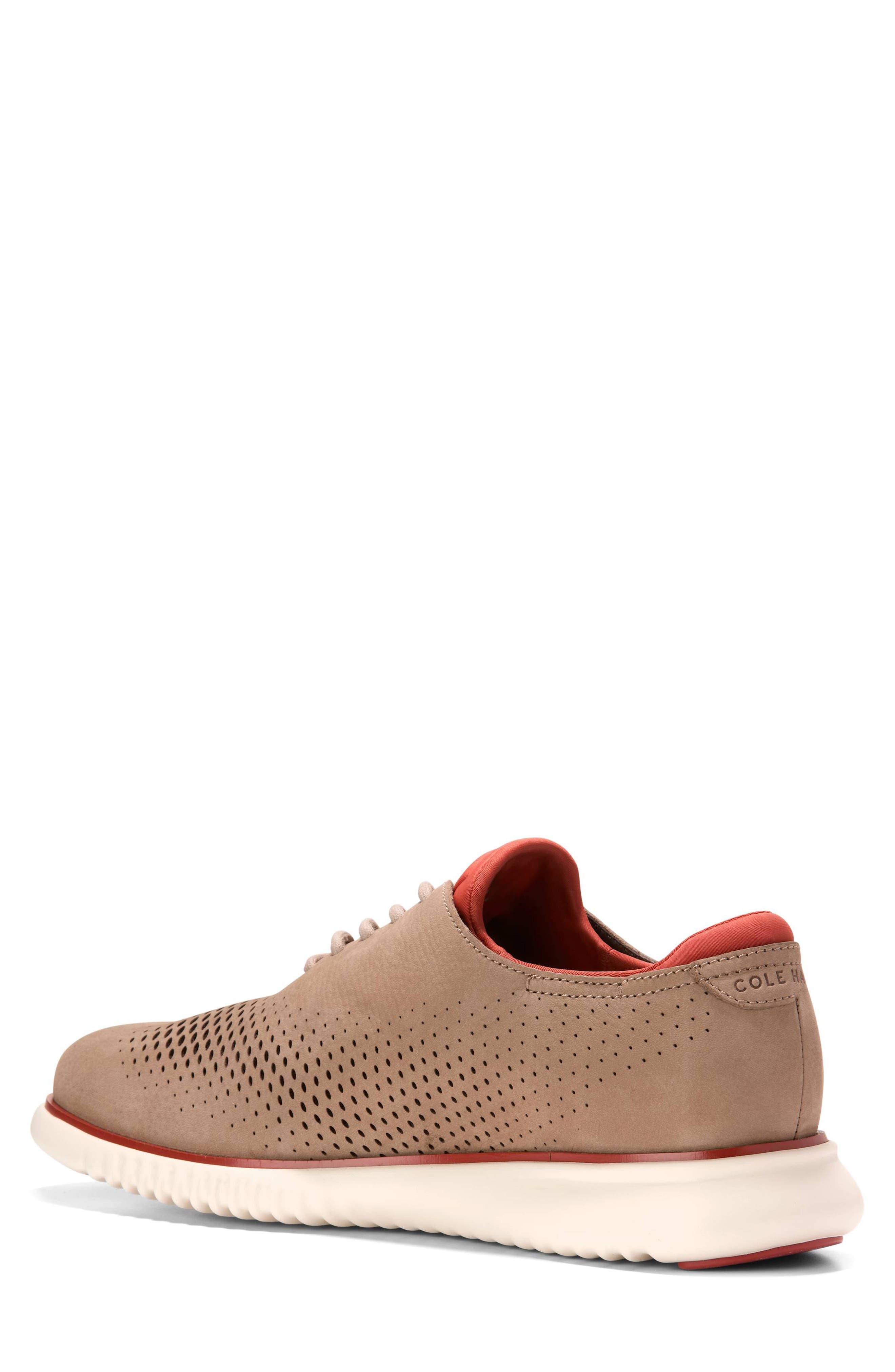 Cole Haan 2.ZeroGrand Laser Wing Derby, Alternate, color, Latte Nubuck / Cinnabar