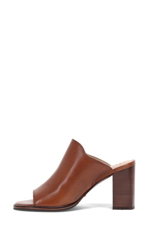 Frye Stella Leather Block-heel Mule Sandals In Cinnamon