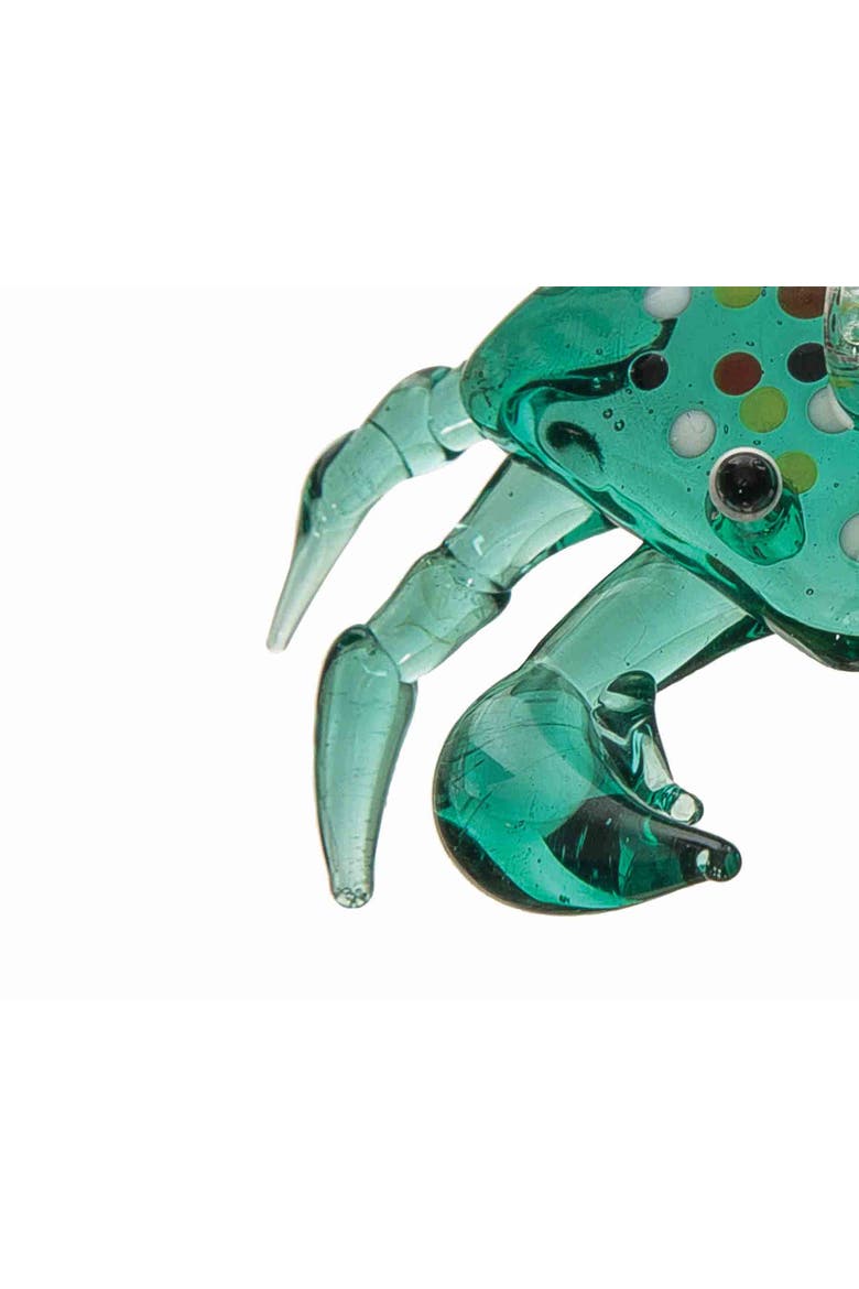 Aqua Crab Glass Ornament, Alternate, color, Green