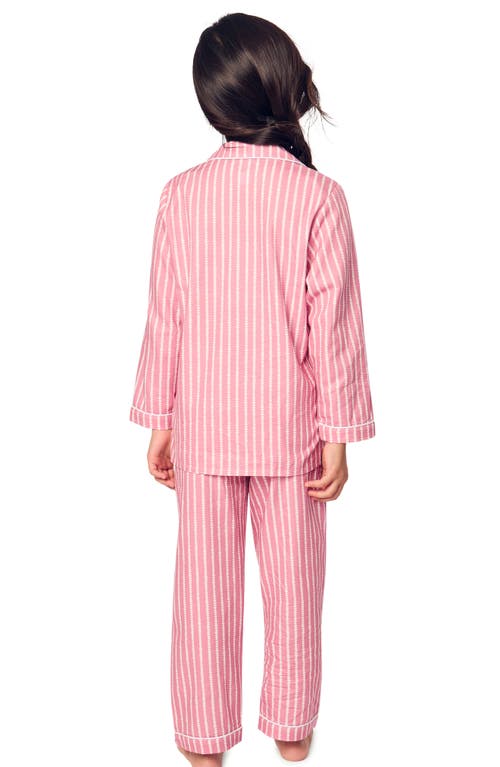 Shop Petite Plume Kids' Heart Stripes Two-piece Pajamas In Pink