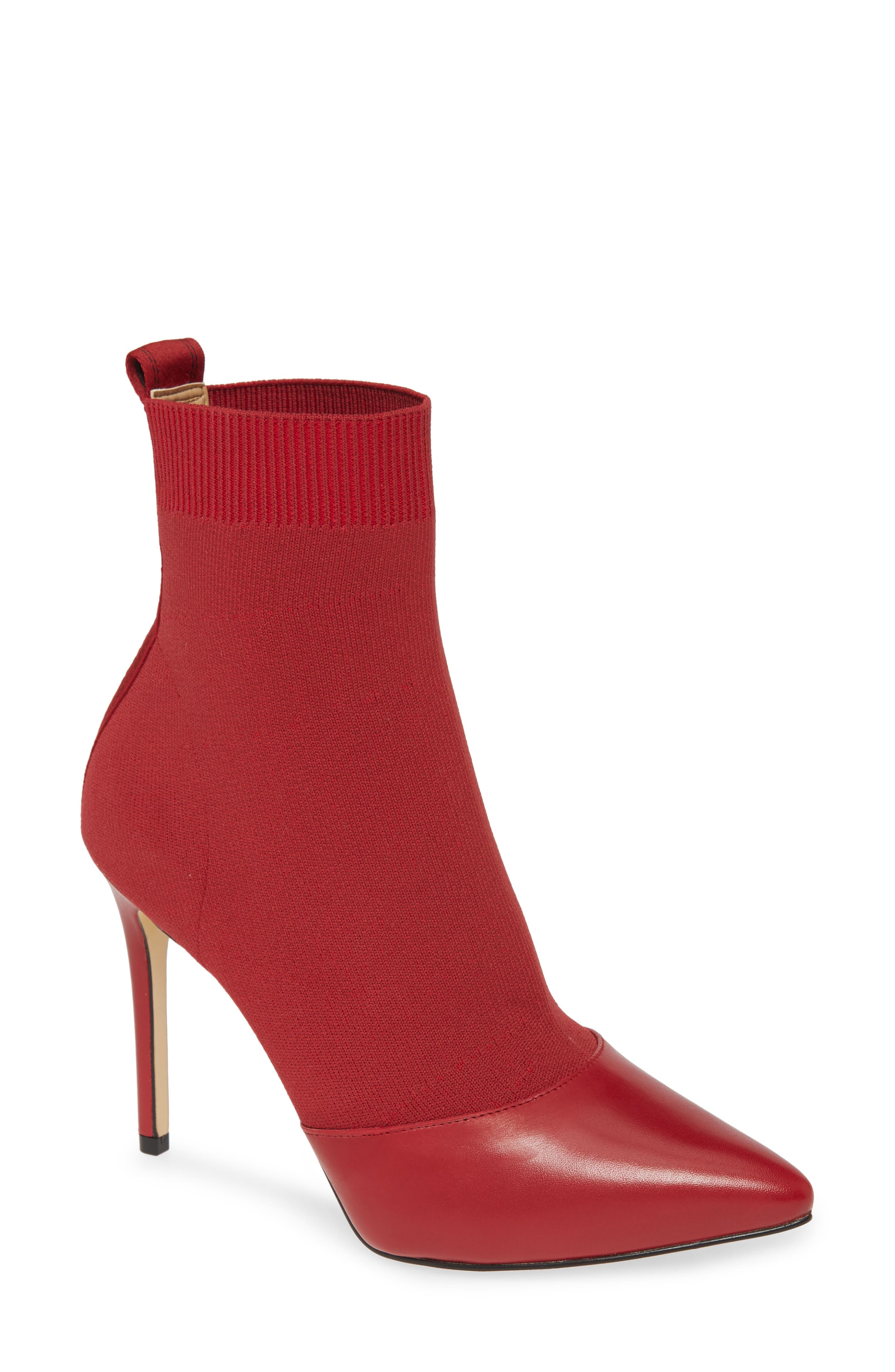 Vicky Bootie, Main, color, SCARLET FABRIC/ LEATHER