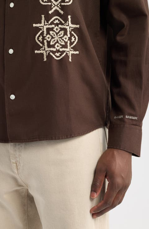 Saryan Embroidered Long Sleeve Button Up Shirt