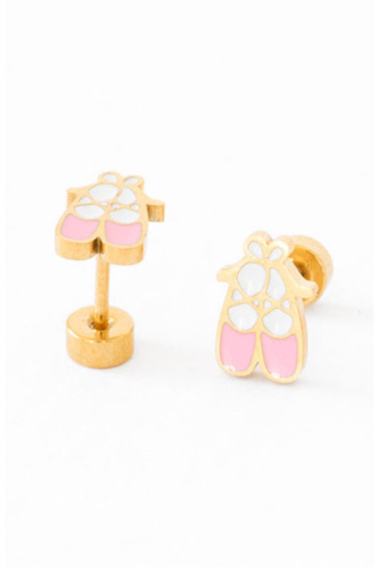 Ballet Slipper Stud Earrings, Main, color, Pink