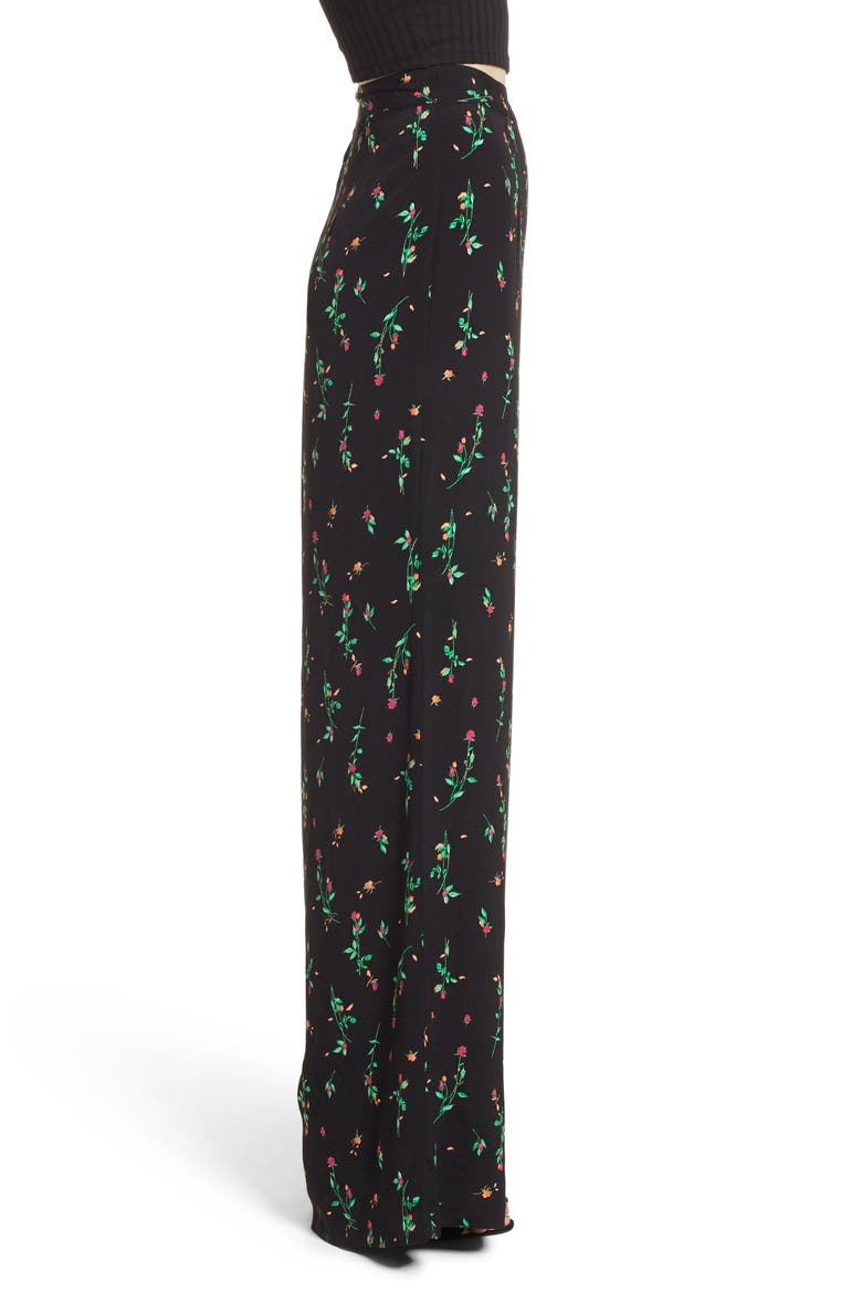 Carter High Waist Wide Leg Pants, Alternate, color, NOIR ROSE DITSY
