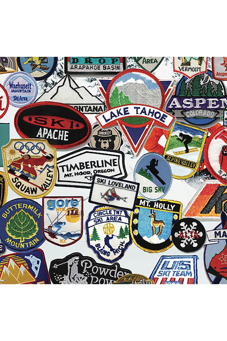 Ski Patches by Steve Smith, 24 x 30 Inches, 1000 Piece Puzzle, Alternate, color, Multicolored