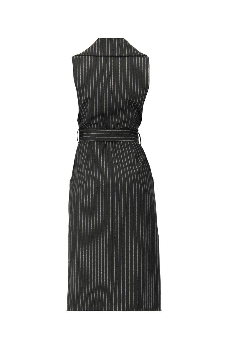 IVONNE Double-Breasted Striped Midi Dress, Alternate, color, Black