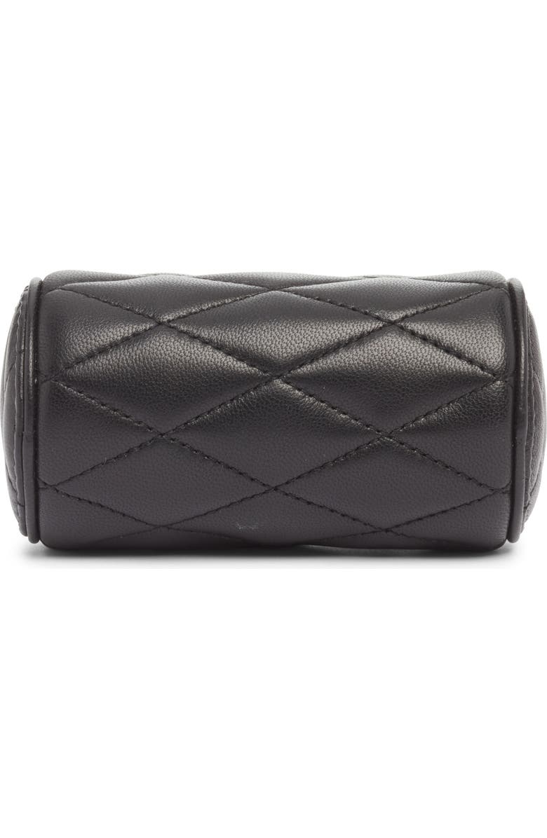Saint Laurent Micro Sade Quilted Leather Tube Bag, Alternate, color, Noir